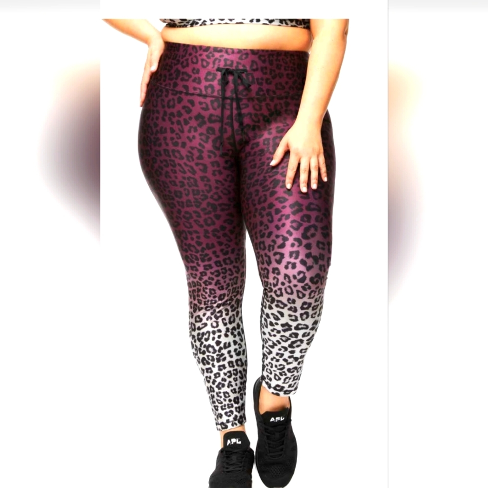 Good American Ombre Leopard Sports Leggings, Size 4, NWT
